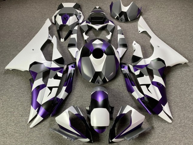 2008-2016 White Purple Grey Black Camouflage Yamaha YZF R6 Motorcycle Fairings Australia
