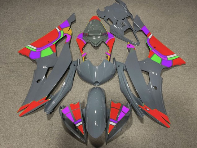 2008-2016 Nardo Grey Red Color Wheel Yamaha YZF R6 Motorcycle Fairings Australia