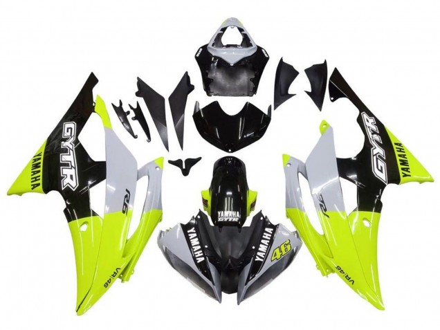 2008-2016 White Green Glossy Black GYTR Yamaha YZF R6 Motorcycle Fairings Australia