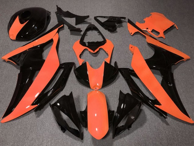 2008-2016 Orange Glossy Black Yamaha YZF R6 Motorcycle Fairings Australia