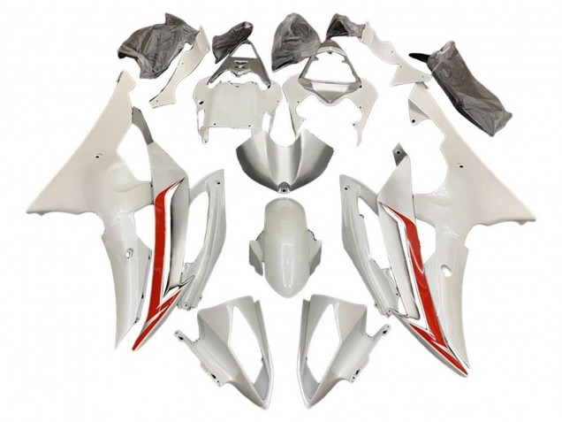 2008-2016 Pearl White Red Yamaha YZF R6 Motorcycle Fairing Kits Australia