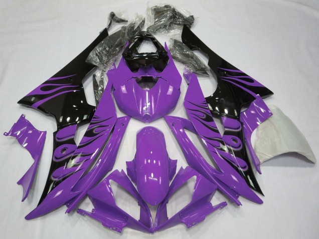 2008-2016 Purple Glossy Black Flame Yamaha YZF R6 Motorcycle Fairings Australia