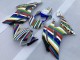 2008-2016 White Blue Green Yellow Red Rainbow Stripe Yamaha YZF R6 Motorcycle Fairings Australia