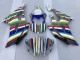 2008-2016 White Blue Green Yellow Red Rainbow Stripe Yamaha YZF R6 Motorcycle Fairings Australia