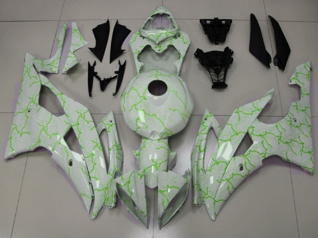 2008-2016 White Green Lightning Yamaha YZF R6 Motorcycle Fairings Australia