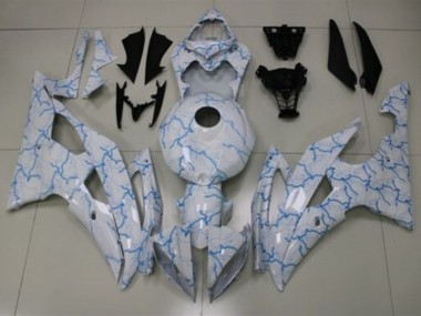 2008-2016 White Light Blue Lightning Yamaha YZF R6 Motorcycle Fairings Australia