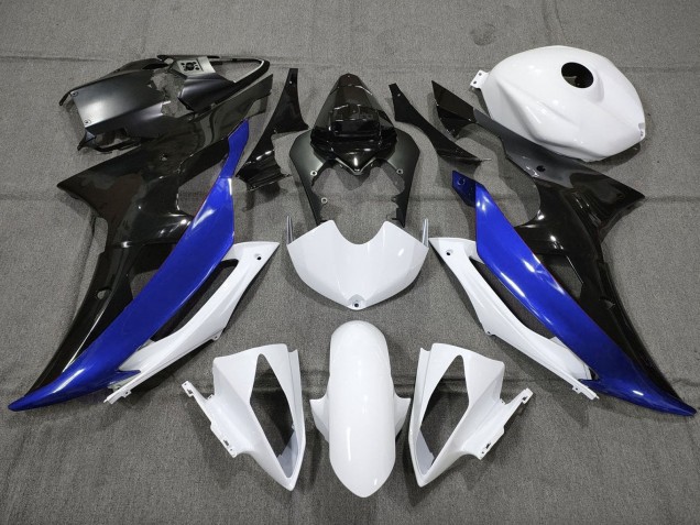 2008-2016 White Blue Glossy Black Yamaha YZF R6 Motorcycle Fairing Australia