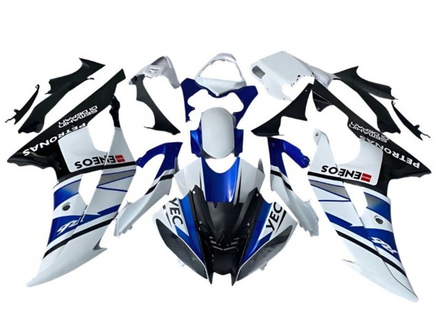 2008-2016 White Blue Black YEC ENEOS Petronas Semakin Didepan Yamaha YZF R6 Motorcycle Fairings Australia