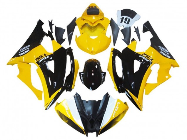 2008-2016 Yellow Glossy Black Yamaha YZF R6 Motorcycle Fairing Australia