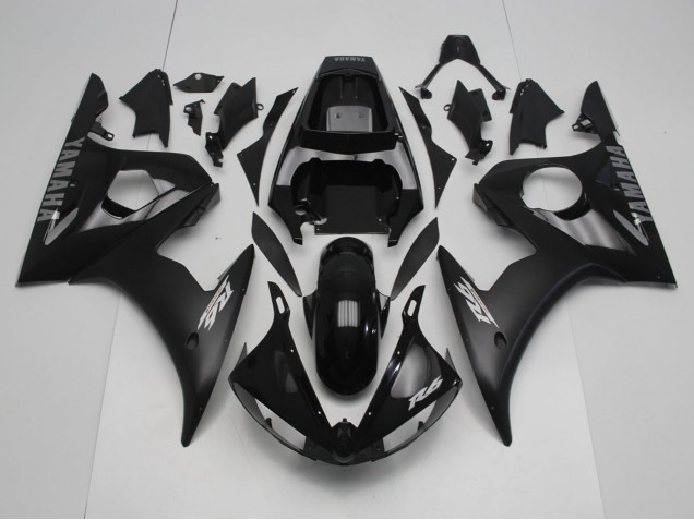 2005 Glossy Black Matte Black Silver Yamaha YZF R6 Motorcycle Fairings Australia