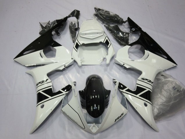 2003-2004 White Glossy Black Yamaha YZF R6 Motorcycle Fairings Australia