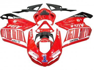 2007-2014 White Red Glossy Black Alice 1 Ducati 1098 Motorcycle Fairings Australia