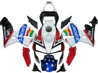 2003-2004 White Red Blue Glossy Black EuroBet Honda CBR600RR Bike Fairings Australia