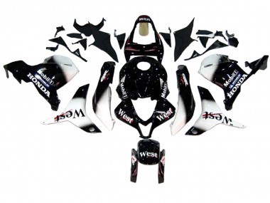 2009-2012 Glossy Black White West Honda CBR600RR Motorcycle Fairings Australia
