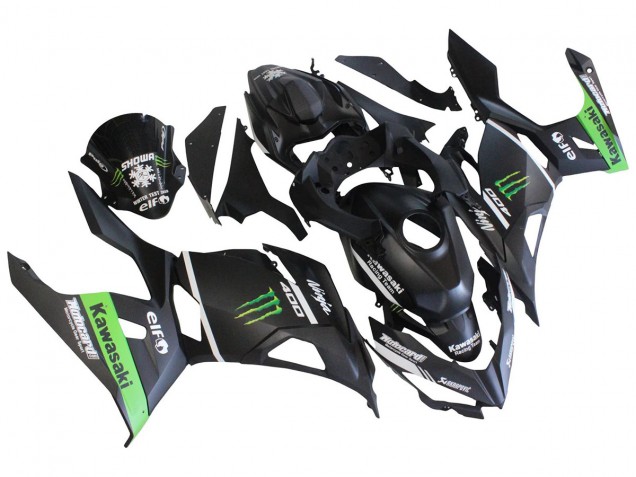 2018-2024 Matte Black Green Monster Showr Snow Kawasaki EX400 Motorcycle Fairings Australia