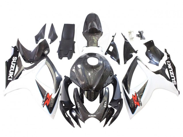 2006-2007 Black White Carbon Fiber Style Suzuki GSXR 600/750 Motorcycle Fairings Australia