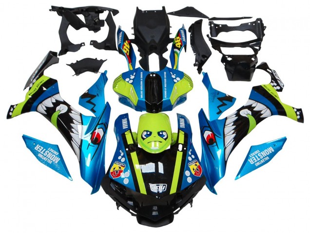 2015-2019 Blue Green Black Shark Yamaha YZF R1 Motorcycle Fairings Australia