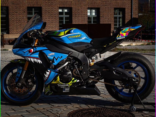 2015-2019 Blue Yellow Shark Yamaha YZF R1 Motorcycle Fairings Australia