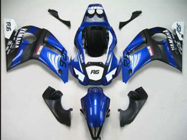 1998-2002 Blue White Matte Black Yamaha YZF 600 R6 Motorcycle Fairings Australia