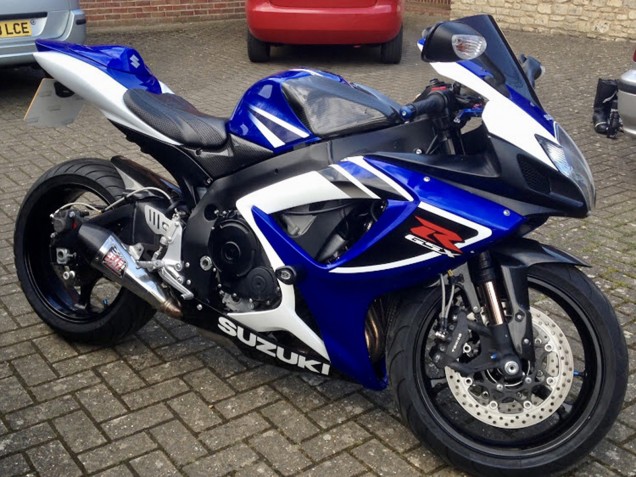 2006-2007 White Blue Black Stripe Suzuki GSXR 750 Motorcycle Fairings Australia