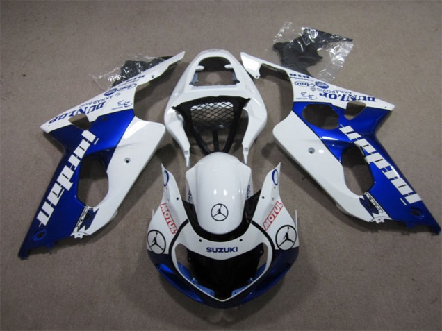 2000-2002 White Blue Jordan Motul Suzuki GSXR 1000 Motorcycle Fairings Australia