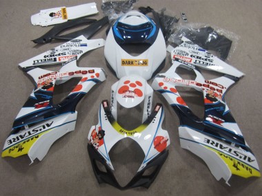 2007-2008 White Red Blue Yellow Dark Dog Suzuki GSXR 1000 Motorcycle Fairings Australia