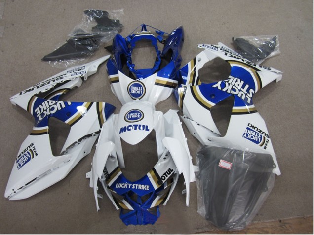 2009-2016 White Blue Lucky Strike Motul Suzuki GSXR 1000 Motorcycle Fairings Australia