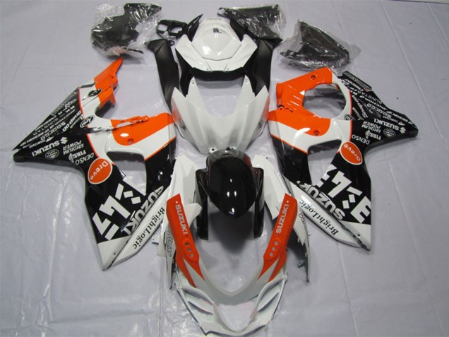 2009-2016 White Orange Black Bright Logic Suzuki GSXR 1000 Motorcycle Fairings Australia