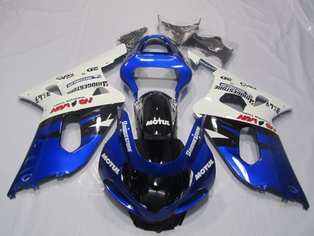 2001-2003 White Blue Glossy Black Motul Suzuki GSXR 600 Motorcycle Fairings Australia