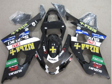 2004-2005 Glossy Black White Green Yellow Rizla Suzuki GSXR 600 Motorcycle Fairings Australia