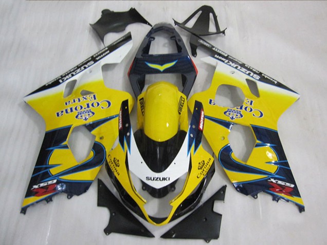 2004-2005 Yellow White Blue Corona Extra Suzuki GSXR 600 Motorcycle Fairings Australia