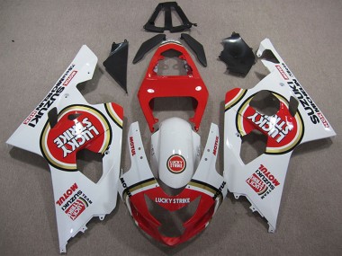 2004-2005 White Red Lucky Strike Motul Suzuki GSXR 600 Motorcycle Fairings Australia
