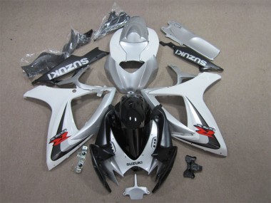 2006-2007 White Silver Glossy Black Red Suzuki GSXR 600 Motorcycle Fairings Australia