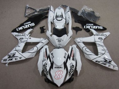 2008-2010 White Black Corona Extra Motul 8 Suzuki GSXR 600 Motorcycle Fairings Australia
