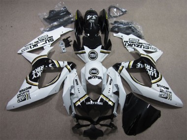 2008-2010 White Black Motul Lucky Strike Suzuki GSXR 600 Motorcycle Fairings Australia