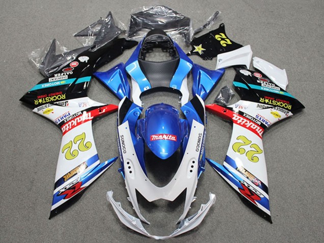 2011-2024 Blue White Red Black Rockstar 22 Suzuki GSXR 600 Motorcycle Fairings Australia