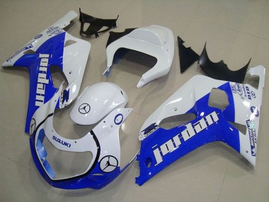 2001-2003 White Blue Jordan Suzuki GSXR 750 Motorcycle Fairings Australia