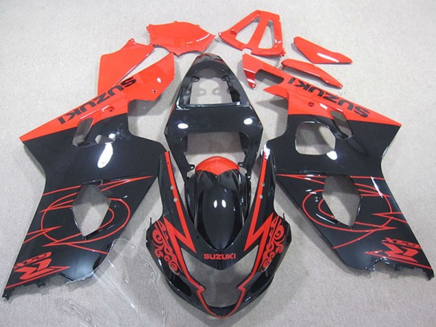 2004-2005 Red Glossy Black Suzuki GSXR 750 Motorcycle Fairings Australia