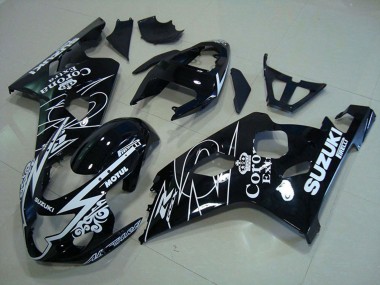 2004-2005 Glossy Black White Corona Extra Motul Suzuki GSXR 750 Motorcycle Fairings Australia