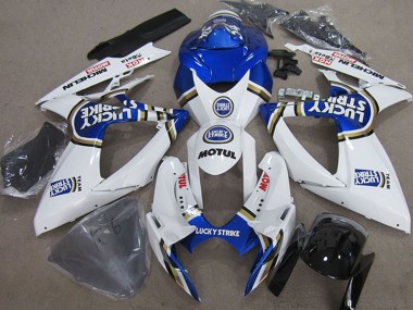 2006-2007 White Blue Michelin Motul Lucky Strike Suzuki GSXR 750 Motorcycle Fairings Australia