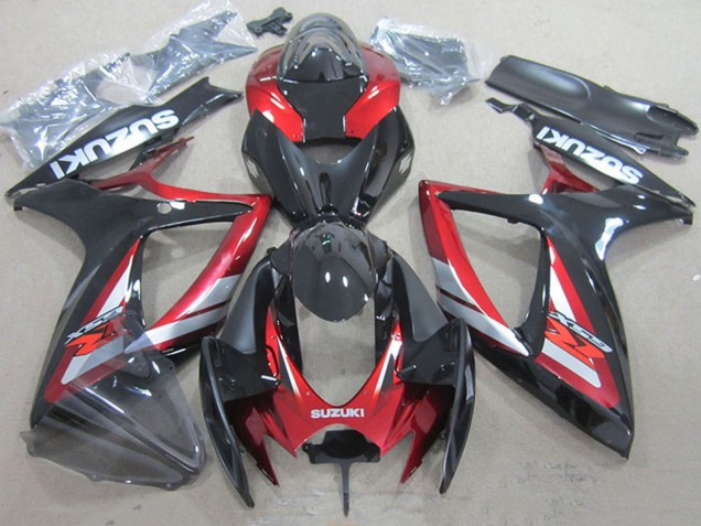 2006-2007 Red Glossy Black Suzuki GSXR 750 Motorcycle Fairings Australia