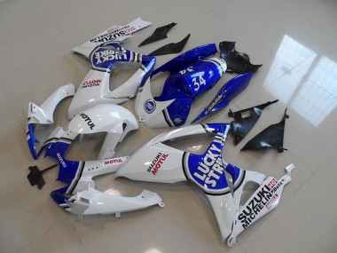 2006-2007 White Blue Lucky Strike Motul 34 Suzuki GSXR 750 Motorcycle Fairings Australia