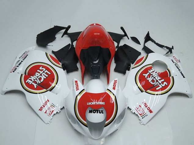 1996-2007 White Red Lucky Strike Motul Suzuki GSXR 1300 Hayabusa Motorcycle Fairings Australia