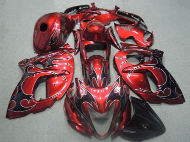 1996-2007 Red Silver Black Flame Suzuki GSXR 1300 Hayabusa Motorcycle Fairings Australia