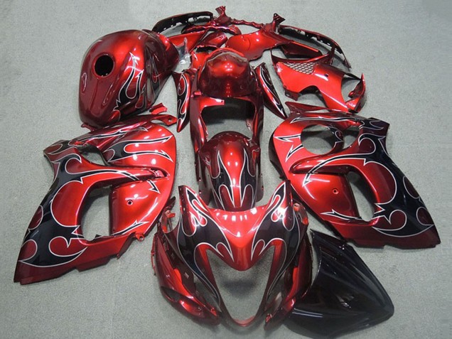 1996-2007 Red Silver Black Flame Suzuki GSXR 1300 Hayabusa Motorcycle Fairings Australia