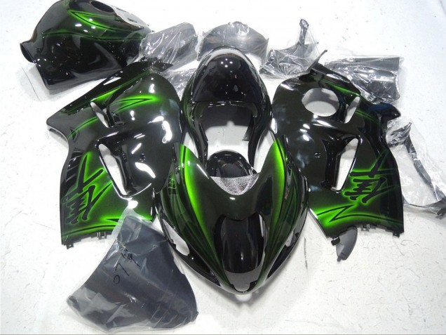 1996-2007 Glossy Black Green Suzuki GSXR 1300 Hayabusa Motorcycle Fairings Australia
