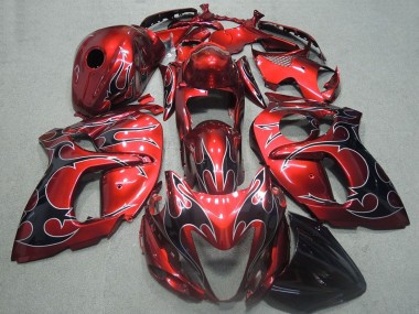 2008-2020 Red Black Flame Suzuki GSXR 1300 Hayabusa Motorcycle Fairings Australia