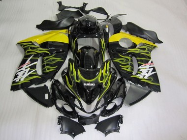 2008-2020 Glossy Black Yellow Flame Suzuki GSXR 1300 Hayabusa Motorcycle Fairings Australia
