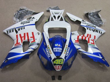 1998-1999 White Blue Red Motul Fiat 46 Yamaha YZF R1 Motorcycle Fairings Australia