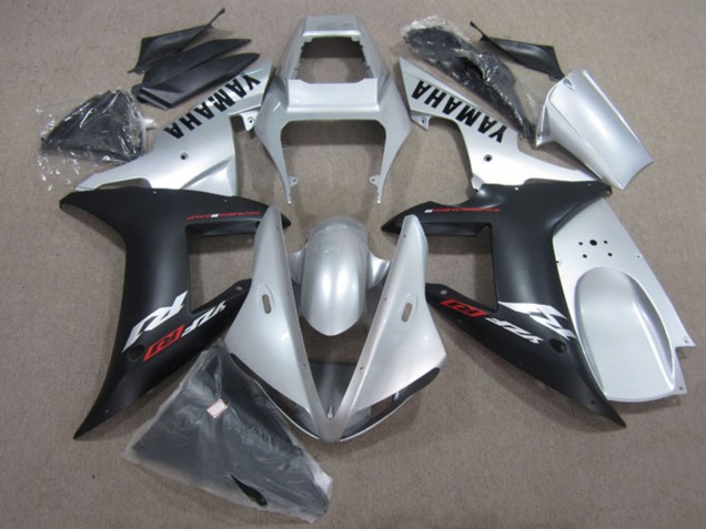 2002-2003 Silver Matte Black Yamaha YZF R1 Motorcycle Fairing Kits Australia